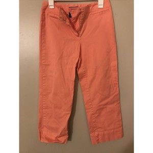 J. H Collectibles Capri Pants Size 6 Pink Stretch Hook Eye /Button Closure